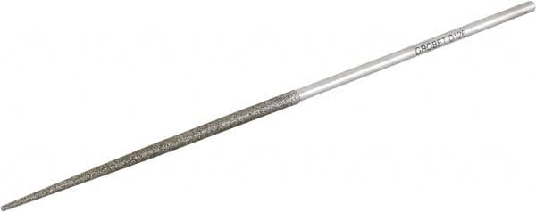 Grobet - 5-1/2" OAL Fine Round Needle Diamond File - 2-1/2 LOC, 126 Grit - Caliber Tooling