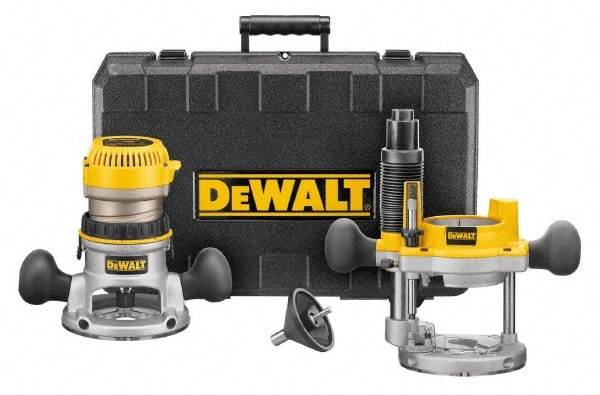 DeWALT - 1.75 hp, 24,500 RPM, Fixed Plunge Combination Router Kit - 11 Amps, 1/4 and 1/2 Inch Collet - Caliber Tooling