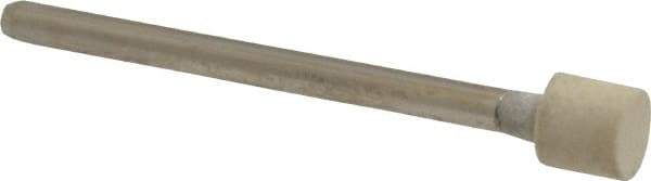 Value Collection - 1/4" Diam, 1/8" Shank Diam, Cylinder Shaped Mounted Bob - Hard Density, 1/4" Head Length, Wool Felt - Caliber Tooling