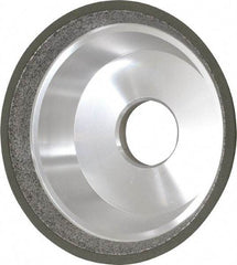 Made in USA - 5" Diam, 1-1/4" Hole Size, 1-3/4" Overall Thickness, 150 Grit, Type 11 Tool & Cutter Grinding Wheel - Very Fine Grade, Diamond - Caliber Tooling