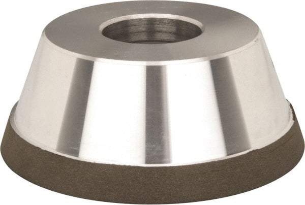 Made in USA - 3-3/4" Diam, 1-1/2" Hole Size, 1-1/2" Overall Thickness, 220 Grit, Type 11 Tool & Cutter Grinding Wheel - Very Fine Grade, Diamond, N Hardness - Caliber Tooling