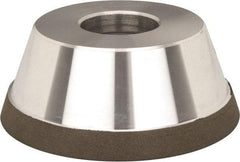 Made in USA - 3-3/4" Diam, 1-1/2" Hole Size, 1-1/2" Overall Thickness, 220 Grit, Type 11 Tool & Cutter Grinding Wheel - Very Fine Grade, Diamond, N Hardness - Caliber Tooling