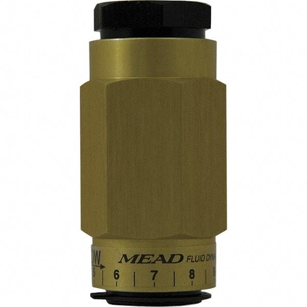 Mead - 1/8" NPTF Threaded Flow Control Valve - 0 to 250 psi & Aluminum Material - Caliber Tooling