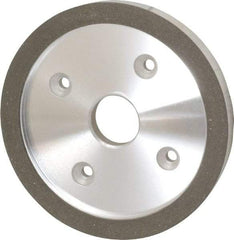 Made in USA - 6" Diam, 1-1/4" Hole Size, 3/4" Overall Thickness, 100 Grit, Type 6 Tool & Cutter Grinding Wheel - Fine Grade, Diamond - Caliber Tooling