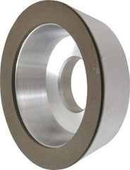 Made in USA - 4" Diam, 1-1/4" Hole Size, 1-1/4" Overall Thickness, 220 Grit, Type 11 Tool & Cutter Grinding Wheel - Very Fine Grade, Diamond - Caliber Tooling