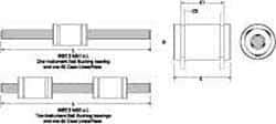 Thomson Industries - 3/16" ID, Single Linear Bearing Instrument Set - 3/8" Overall Height, 4" Overall Width, 3/8" OD - Caliber Tooling