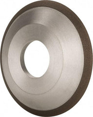 Made in USA - 4" Diam, 1-1/4" Hole Size, 1/2" Overall Thickness, 220 Grit, Type 12 Tool & Cutter Grinding Wheel - Very Fine Grade, Diamond - Caliber Tooling