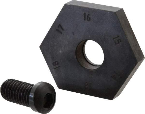 Mitee-Bite - 13 to 17mm Hex, 1/2-13 Stud Thread, Irregular Hex Clamp - 0.394" Hex Height, 4,000 Lb Holding Force, 1" Thread Length, 65 Ft/Lb Torque - Caliber Tooling