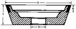 Made in USA - 5" Diam, 1-1/4" Hole Size, 1-3/4" Overall Thickness, 120 Grit, Type 11 Tool & Cutter Grinding Wheel - Fine Grade, CBN - Caliber Tooling