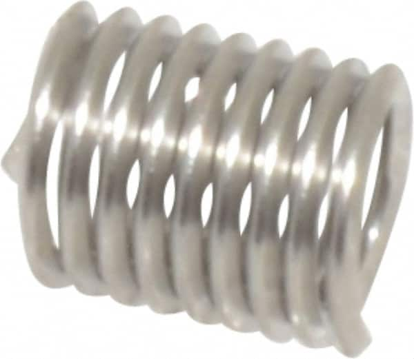 Heli-Coil - #8-32 UNC, 0.328" OAL, Free Running Helical Insert - 8-3/8 Free Coils, Tanged, 18-8 Stainless Steel, 2D Insert Length - Exact Industrial Supply