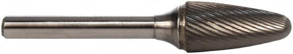 M.A. Ford - 5/8" Cut Diam, 1/4" Shank Diam, Tree with Radius Head Double Cut Burr - Carbide, Radius End, 1" LOC, 3" OAL - Caliber Tooling