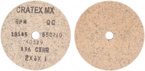 Cratex - 2" Diam 1/4" Hole 36 Grit Fiber Disc - Very Coarse Grade, Aluminum Oxide - Caliber Tooling