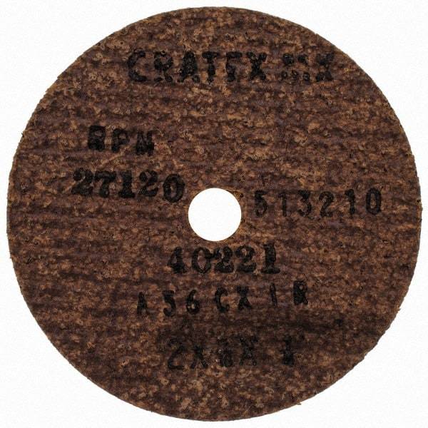 Cratex - 2" Diam 1/4" Hole 36 Grit Fiber Disc - Very Coarse Grade, Aluminum Oxide - Caliber Tooling