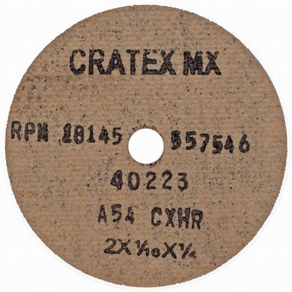 Cratex - 2" Diam 1/4" Hole 54 Grit Fiber Disc - Coarse Grade, Aluminum Oxide - Caliber Tooling