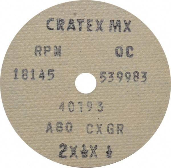 Cratex - 2" Diam 1/4" Hole 80 Grit Fiber Disc - Medium Grade, Aluminum Oxide - Caliber Tooling