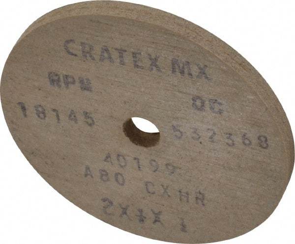 Cratex - 2" Diam 1/4" Hole 80 Grit Fiber Disc - Medium Grade, Aluminum Oxide - Caliber Tooling