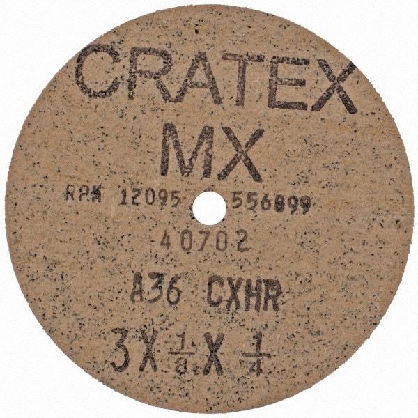 Cratex - 3" Diam 1/4" Hole 36 Grit Fiber Disc - Very Coarse Grade, Aluminum Oxide - Caliber Tooling