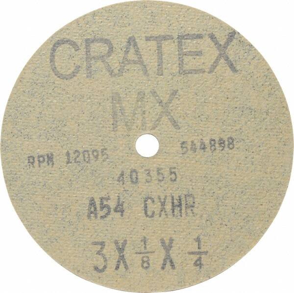 Cratex - 3" Diam 1/4" Hole 54 Grit Fiber Disc - Coarse Grade, Aluminum Oxide - Caliber Tooling