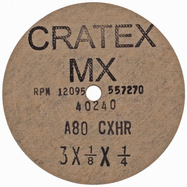 Cratex - 3" Diam 1/4" Hole 80 Grit Fiber Disc - Medium Grade, Aluminum Oxide - Caliber Tooling