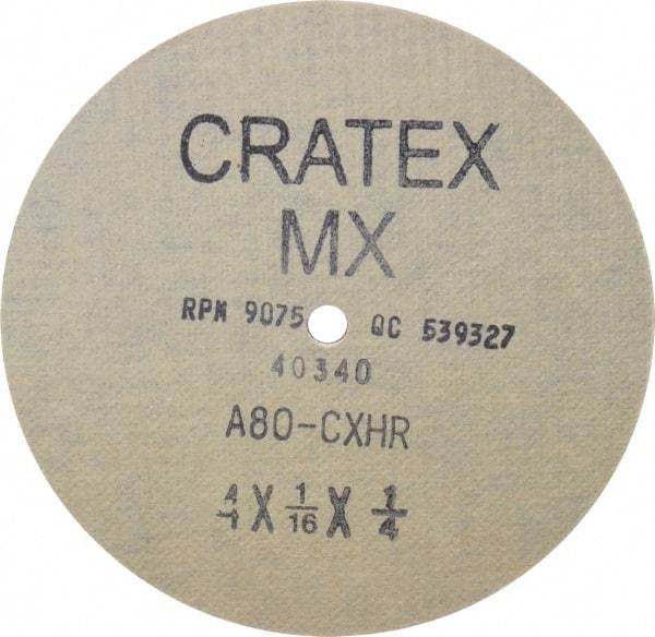 Cratex - 4" Diam 1/4" Hole 80 Grit Fiber Disc - Medium Grade, Aluminum Oxide - Caliber Tooling