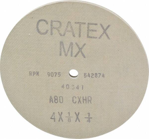 Cratex - 4" Diam 1/4" Hole 80 Grit Fiber Disc - Medium Grade, Aluminum Oxide - Caliber Tooling