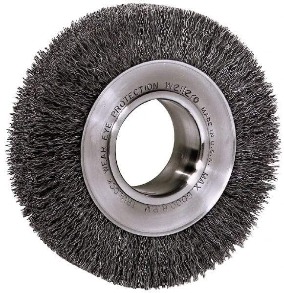 Baldor - 8" OD, 3/4" Arbor Hole, Crimped Wheel Brush - 3/4" Arbor Hole - Caliber Tooling