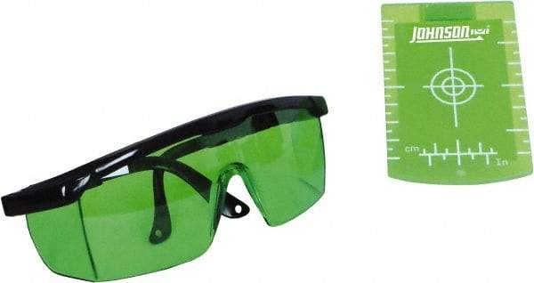 Johnson Level & Tool - Laser Level Magnetic Target and Enhancement Glasses - Use With Green Beam Lasers - Caliber Tooling