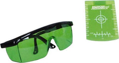 Johnson Level & Tool - Laser Level Magnetic Target and Enhancement Glasses - Use With Green Beam Lasers - Caliber Tooling