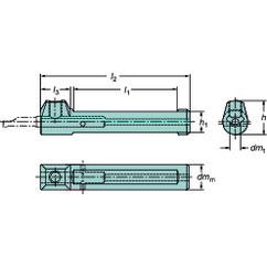 CXS-A1000-06M Cylindrical Shank With Flat To CoroTurn® XS Adaptor - Caliber Tooling