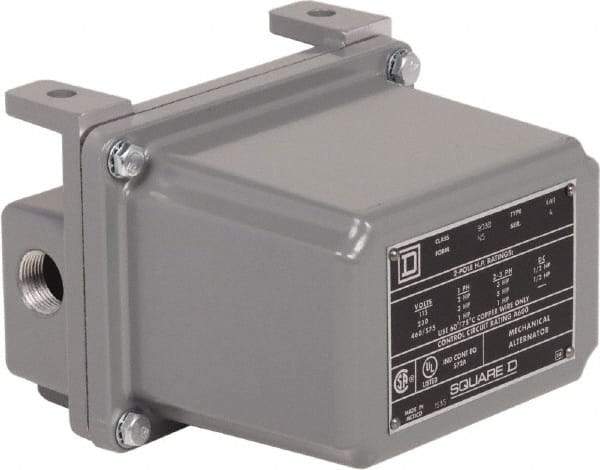 Square D - 4 NEMA Rated, DPST-DB, Float Switch Pressure and Level Switch - 575 VAC, Line-Load-Load-Line Terminal - Caliber Tooling