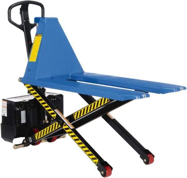 Vestil - 3,000 Lb Capacity, 31-1/2" Lift Portable Tote Lifter - 3-1/2" Min Lift Height, 45" Fork Length x 6-1/2" Fork Width, 27" Overall Width - Caliber Tooling