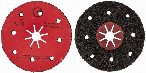 Value Collection - 7" Diam 7/8" Hole 16 Grit Fiber Disc - Very Coarse Grade, Aluminum Oxide, 8,000 Max RPM - Caliber Tooling