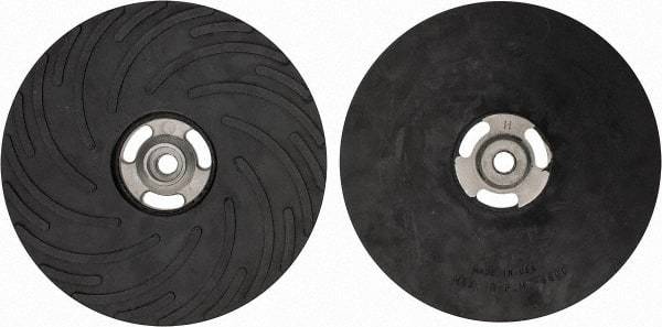 Made in USA - 9" Diam Disc Backing Ribbed Backing Pad - Hard Density, 6,600 RPM - Caliber Tooling