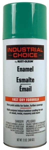 Rust-Oleum - Safety Green, Enamel Spray Paint - 8 to 12 Sq Ft per Can, 12 oz Container - Caliber Tooling