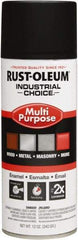 Rust-Oleum - Black, Flat, Enamel Spray Paint - 8 to 12 Sq Ft per Can, 16 oz Container, Use on Drums, Equipment & Color Coding, Furniture, Ladders, Lockers, Motors, Stenciling, Tools - Caliber Tooling