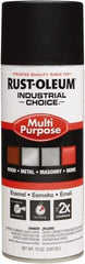 Rust-Oleum - Black, Semi Flat, Enamel Spray Paint - 8 to 12 Sq Ft per Can, 16 oz Container, Use on Drums, Equipment & Color Coding, Furniture, Ladders, Lockers, Motors, Stenciling, Tools - Caliber Tooling