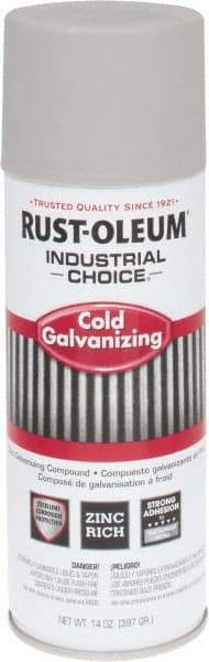 Rust-Oleum - Silver, Galvanizing Spray Paint - 8 to 12 Sq Ft per Can, 14 oz Container, Use on Bridges, Ducts, Fences, Production Welds, Tanks, Touch-Up & Repair to Damaged Galvanized Steel, Trailers, Utility Towers, Vehicles - Caliber Tooling