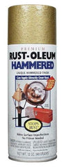 Rust-Oleum - 12 oz Gold Hammertone Finish Alkyd Enamel Paint - 20 Sq Ft per Gal, Interior/Exterior, Direct to Metal - Caliber Tooling