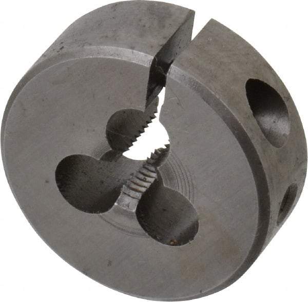 Made in USA - #10-32 UNF Thread, 1" Outside Diam High Speed Steel Round Die - 3/8" Thick, Right Hand Thread, Adjustable - Exact Industrial Supply