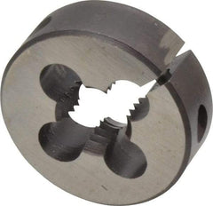 Made in USA - 9/16-12 UNC Thread, 1-1/2" Outside Diam High Speed Steel Round Die - 1/2" Thick, Right Hand Thread, Adjustable - Exact Industrial Supply