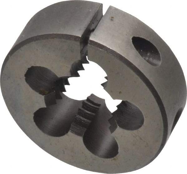 Made in USA - 5/8-11 UNC Thread, 1-1/2" Outside Diam High Speed Steel Round Die - 1/2" Thick, Right Hand Thread, Adjustable - Exact Industrial Supply