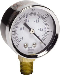 Gast - 1/4 NPT Air Compressor Vacuum Gauge - 2" Diam, Use with Gast 0211/0523 Rotary Vane Units - Caliber Tooling