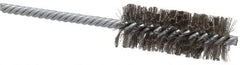 Made in USA - 1" Diam Helical Stainless Steel Tube Brush - Double Spiral, 0.006" Filament Diam, 2-1/2" Brush Length, 5-1/2" OAL, 0.237" Diam Galvanized Steel Shank - Caliber Tooling