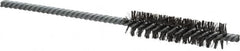 Made in USA - 1/2" Diam Helical Steel Tube Brush - Double Spiral, 0.006" Filament Diam, 2" Brush Length, 5" OAL, 0.162" Diam Galvanized Steel Shank - Caliber Tooling