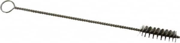 PRO-SOURCE - 3/4" Long x 1/4" Diam Stainless Steel Twisted Wire Bristle Brush - Single Spiral, 4" OAL, 0.003" Wire Diam, 0.062" Shank Diam - Caliber Tooling