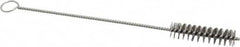 PRO-SOURCE - 2" Long x 1/2" Diam Stainless Steel Twisted Wire Bristle Brush - Single Spiral, 8" OAL, 0.006" Wire Diam, 0.11" Shank Diam - Caliber Tooling