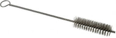 PRO-SOURCE - 3" Long x 7/8" Diam Stainless Steel Twisted Wire Bristle Brush - Single Spiral, 10" OAL, 0.008" Wire Diam, 0.162" Shank Diam - Caliber Tooling