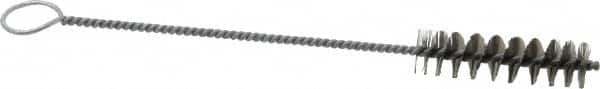 PRO-SOURCE - 2-1/2" Long x 11/16" Diam Stainless Steel Twisted Wire Bristle Brush - Single Spiral, 9" OAL, 0.008" Wire Diam, 0.142" Shank Diam - Caliber Tooling