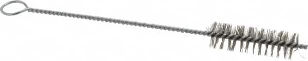PRO-SOURCE - 2-1/2" Long x 3/4" Diam Stainless Steel Twisted Wire Bristle Brush - Single Spiral, 9" OAL, 0.008" Wire Diam, 0.142" Shank Diam - Caliber Tooling