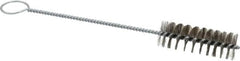 PRO-SOURCE - 3" Long x 1" Diam Stainless Steel Twisted Wire Bristle Brush - Single Spiral, 10" OAL, 0.008" Wire Diam, 0.16" Shank Diam - Caliber Tooling